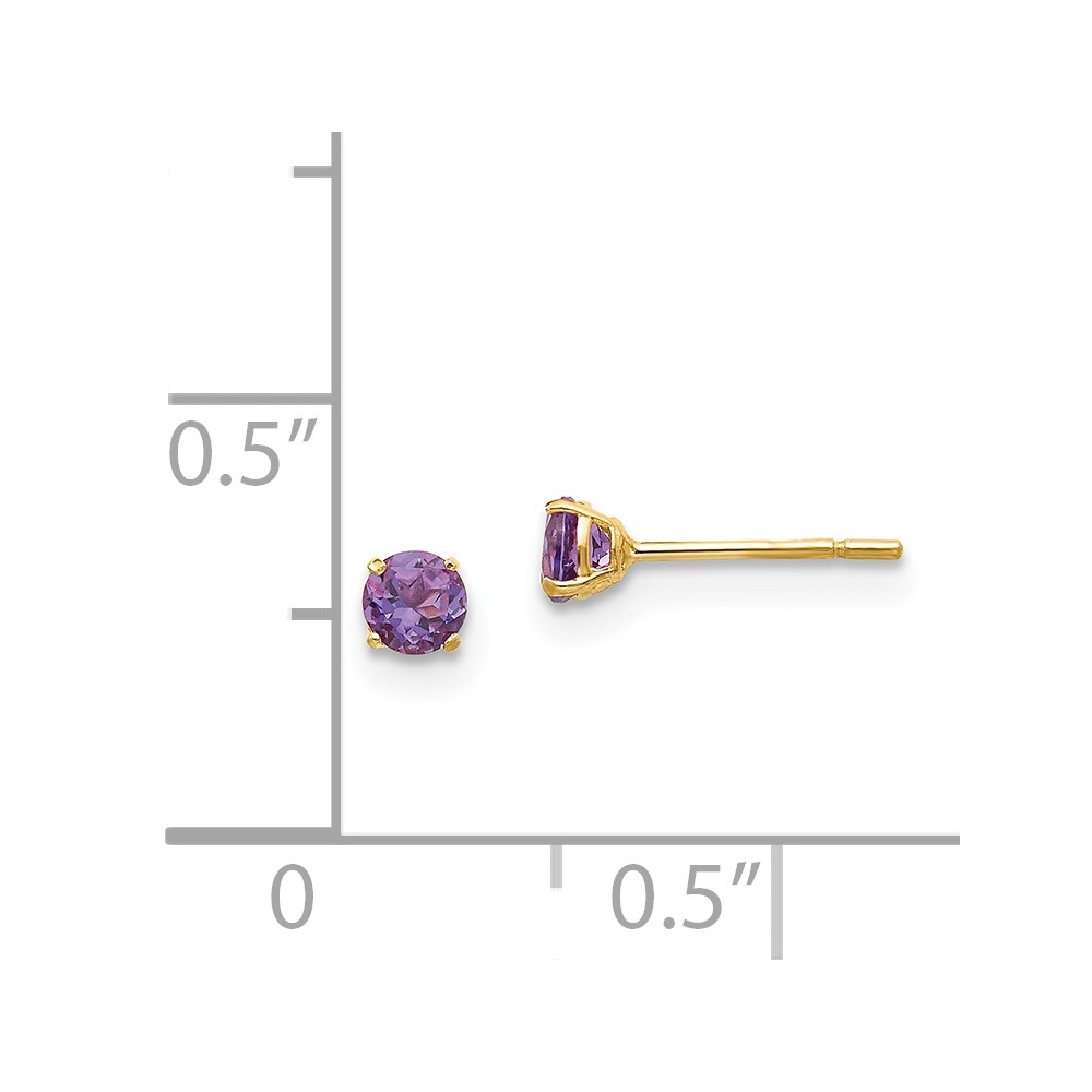 14k Madi K Round Amethyst 3mm Post Earrings (SE2276)