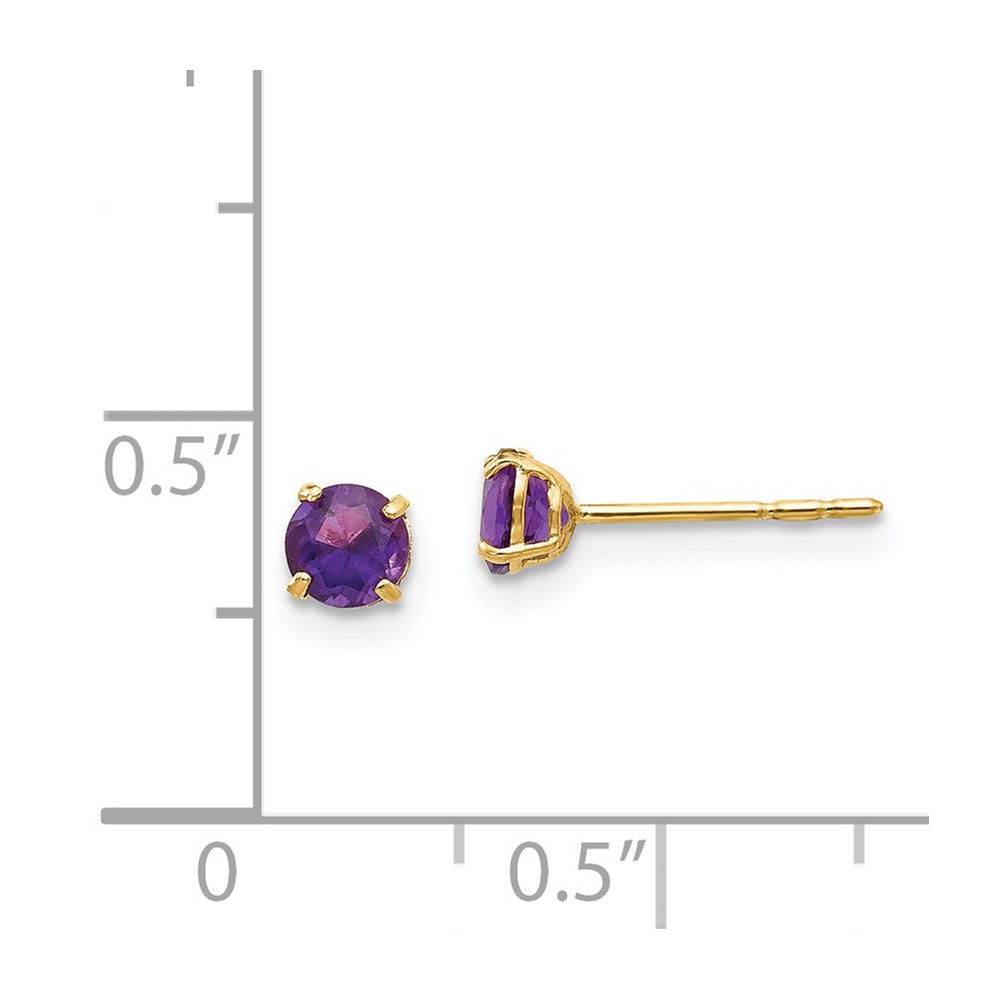 14k Madi K Round Amethyst 4mm Post Earrings (SE2277)