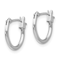 14K White Gold Madi K 1.25x 12mm Hoop Earrings view 2