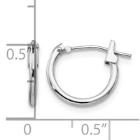 14K White Gold Madi K 1.25x 12mm Hoop Earrings view 4