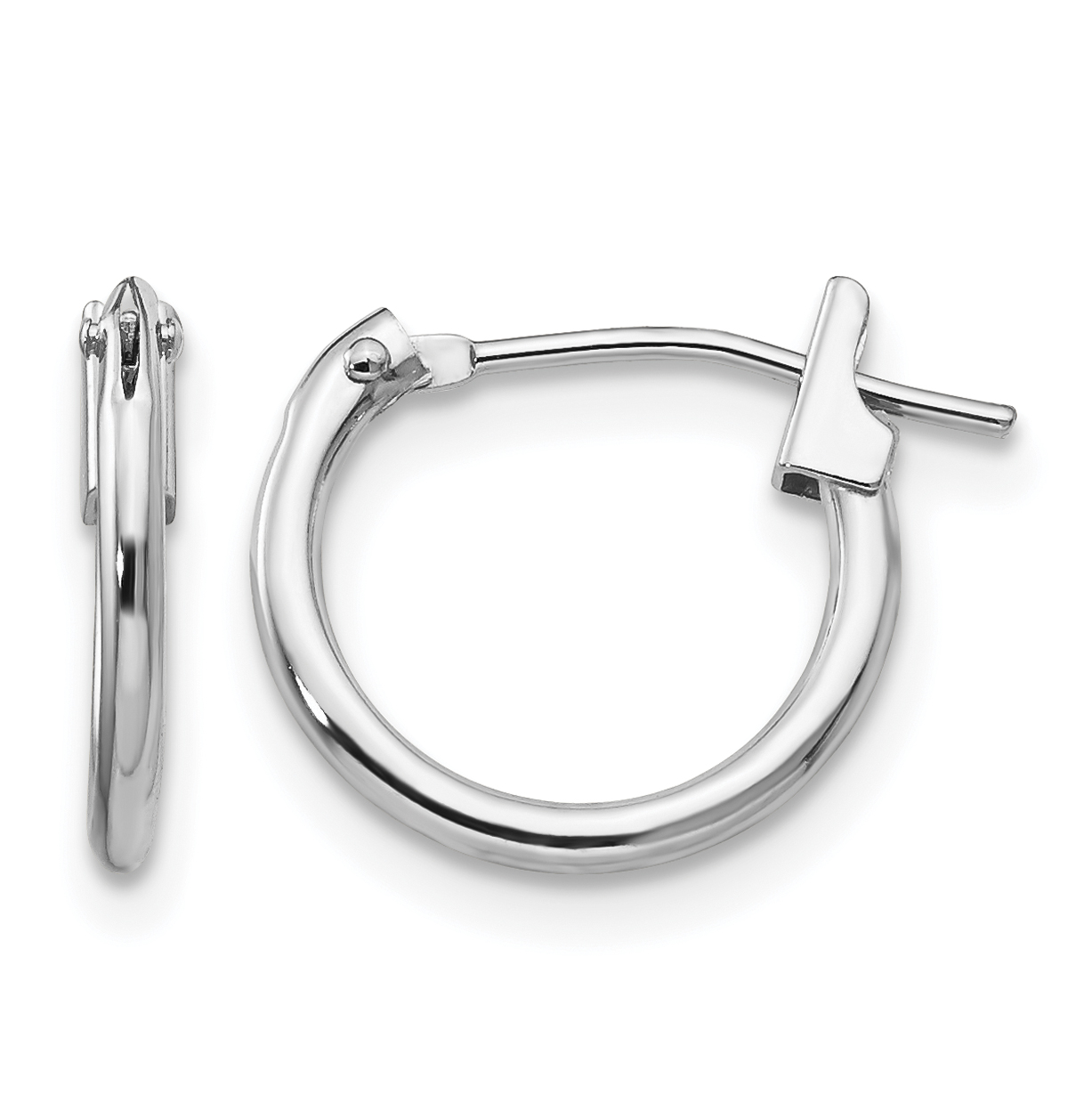 14k White Gold Madi K 1.25mm Hoop Earrings (SE228)