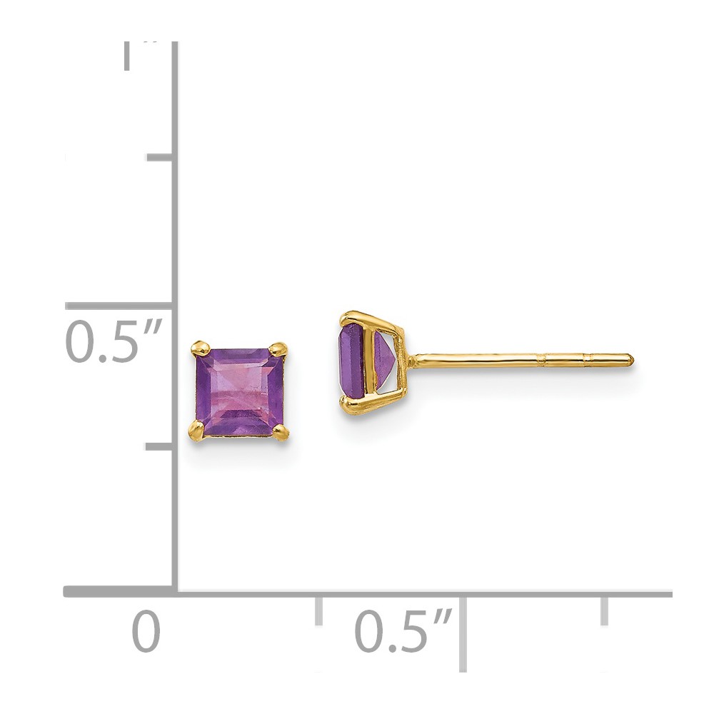 14k Madi K Amethyst 4mm Square Post Earrings (SE2280)