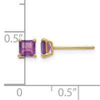 14K Madi K 4mm Square Amethyst Post Earrings view 4