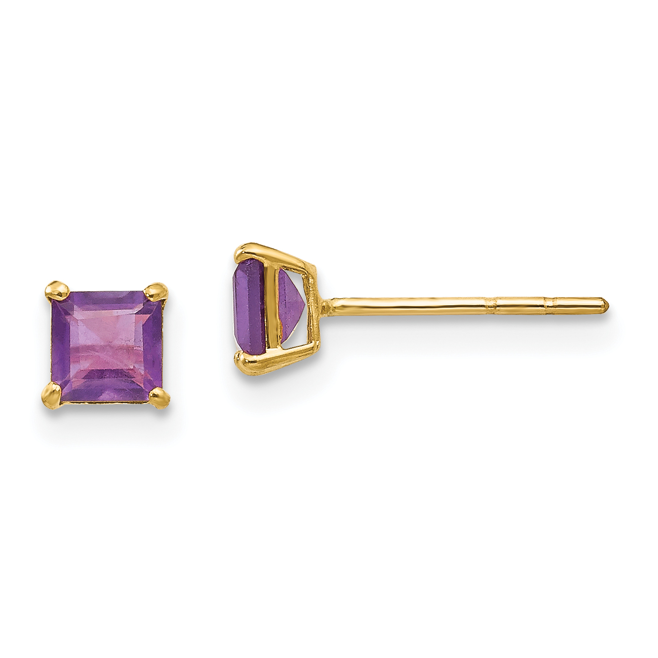 14k Madi K Amethyst 4mm Square Post Earrings (SE2280)