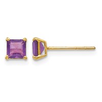 14K Madi K 4mm Square Amethyst Post Earrings view 1