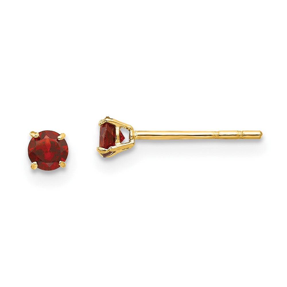 14k Madi K Round Garnet 3mm Post Earrings (SE2284)