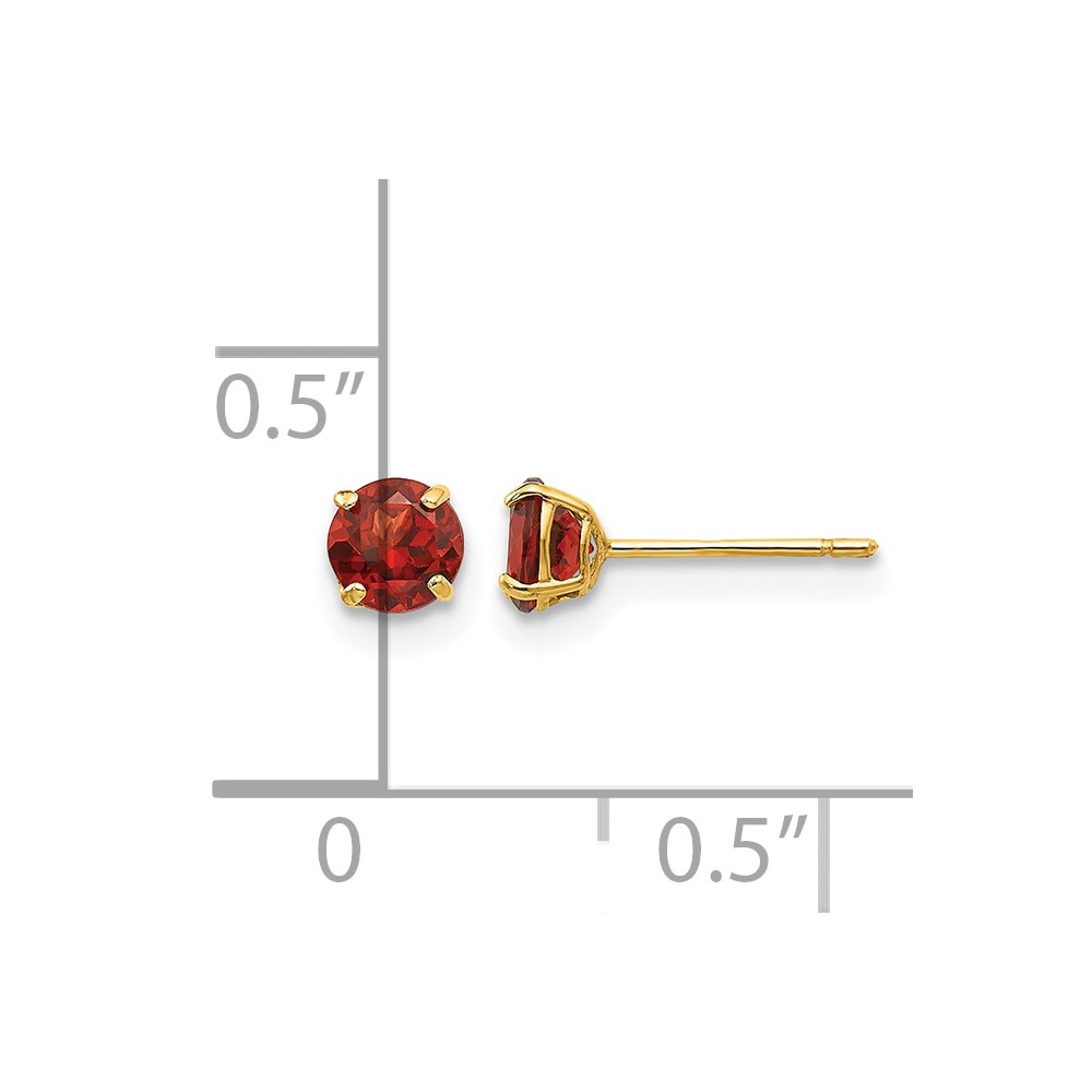 14k Madi K Round Garnet 4mm Post Earrings (SE2285)