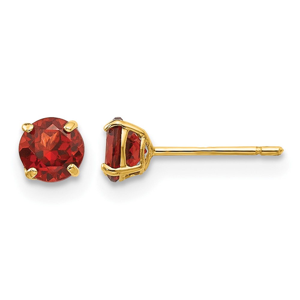 14k Madi K Round Garnet 4mm Post Earrings (SE2285)
