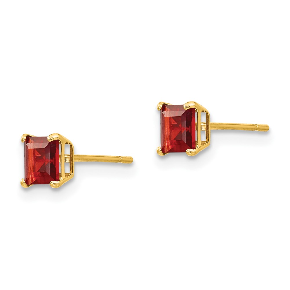 14k Madi K Garnet 4mm Square Post Earrings (SE2286)