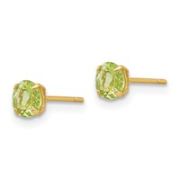 14K Madi K 4mm Round Peridot Post Earrings view 2
