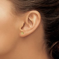 14K Madi K 4mm Round Peridot Post Earrings view 3