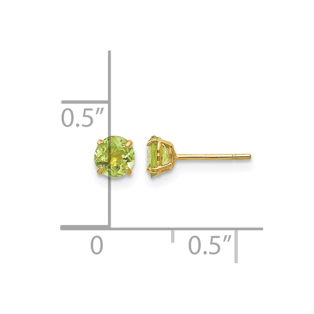 14k Madi K Round Peridot 4mm Post Earrings (SE2288)
