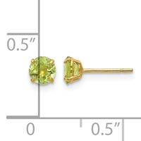 14K Madi K 4mm Round Peridot Post Earrings view 4