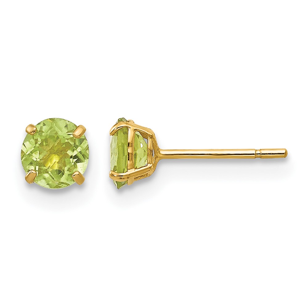 14K Madi K 4mm Round Peridot Post Earrings