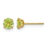 14K Madi K 4mm Round Peridot Post Earrings view 1