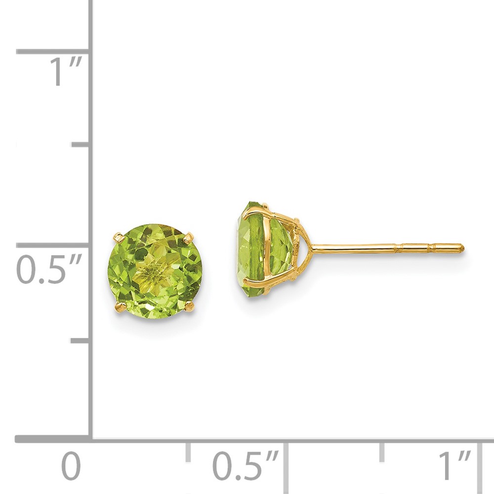 14k Madi K Round Peridot 6mm Post Earrings (SE2289)