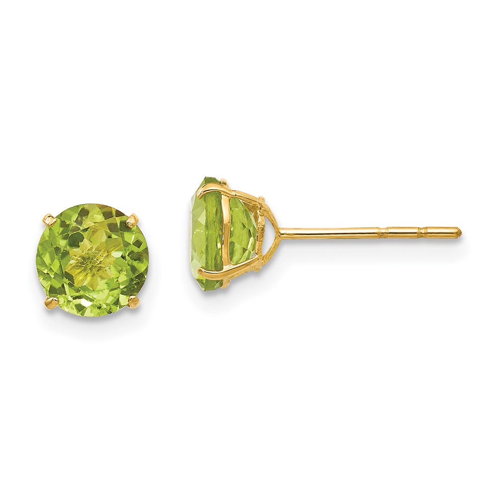 14k Madi K Round Peridot 6mm Post Earrings (SE2289)