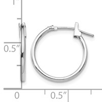 14K White Gold Madi K 1.25x 15mm Hoop Earrings view 4