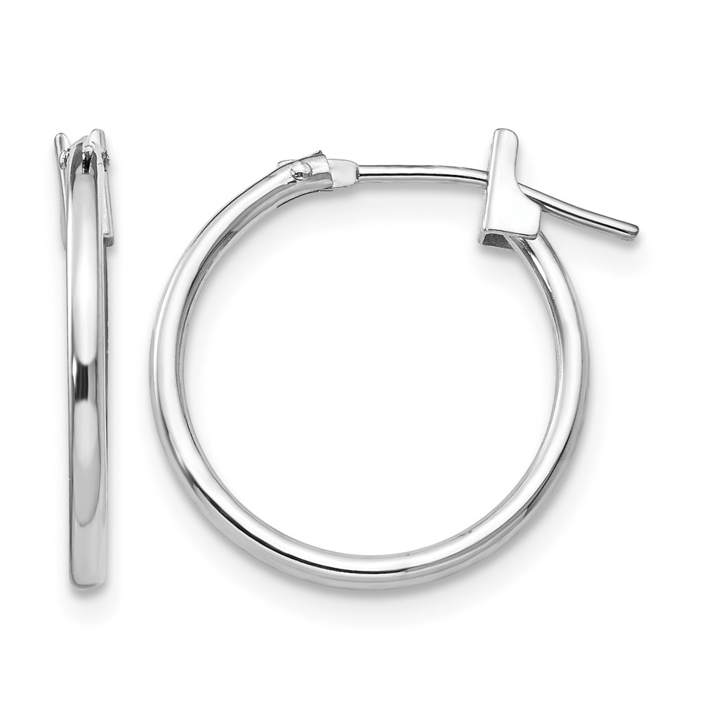 14k White Gold Madi K 1.25mm Hoop Earrings (SE229)