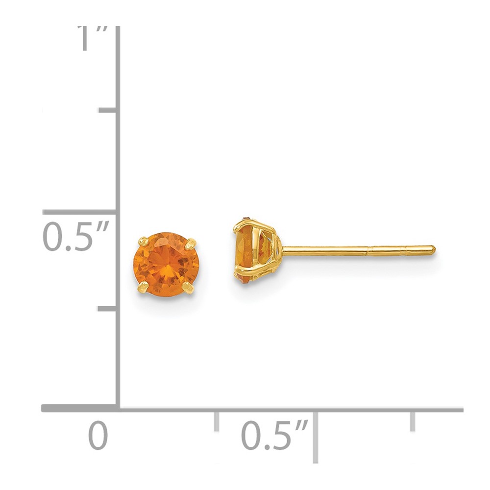 14k Madi K Round Citrine 4mm Post Earrings (SE2291)