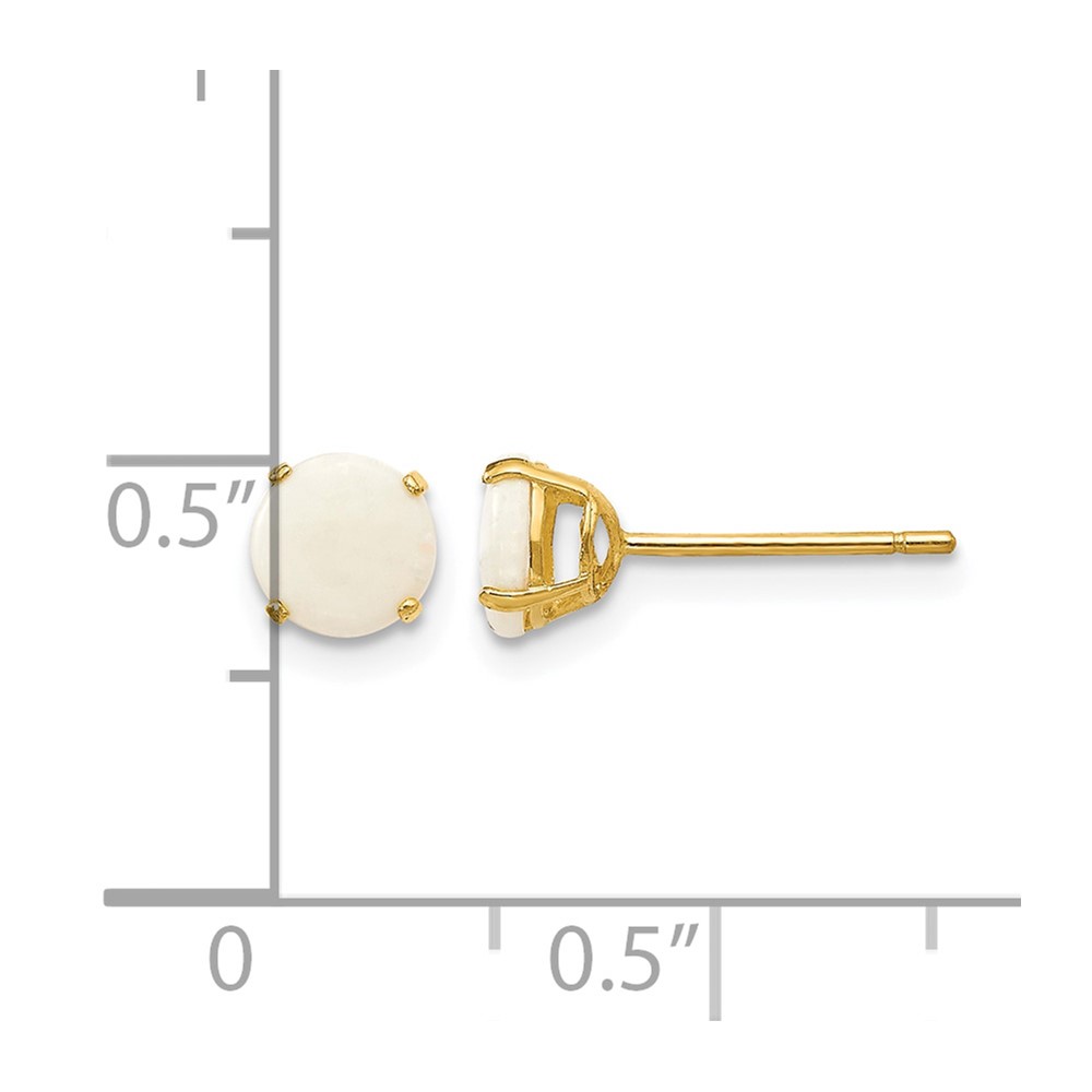 14k Madi K Round Opal 5mm Post Earrings (SE2296)