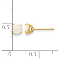 14K Yellow Gold Madi K 5mm Round Opal Post Earrings view 4