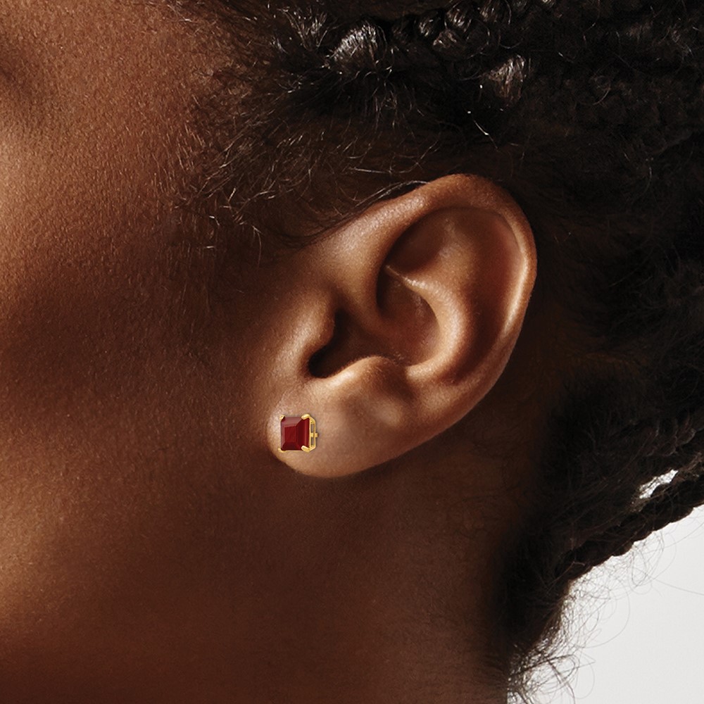 14k Madi K Ruby 5mm Square Post Earrings (SE2297)