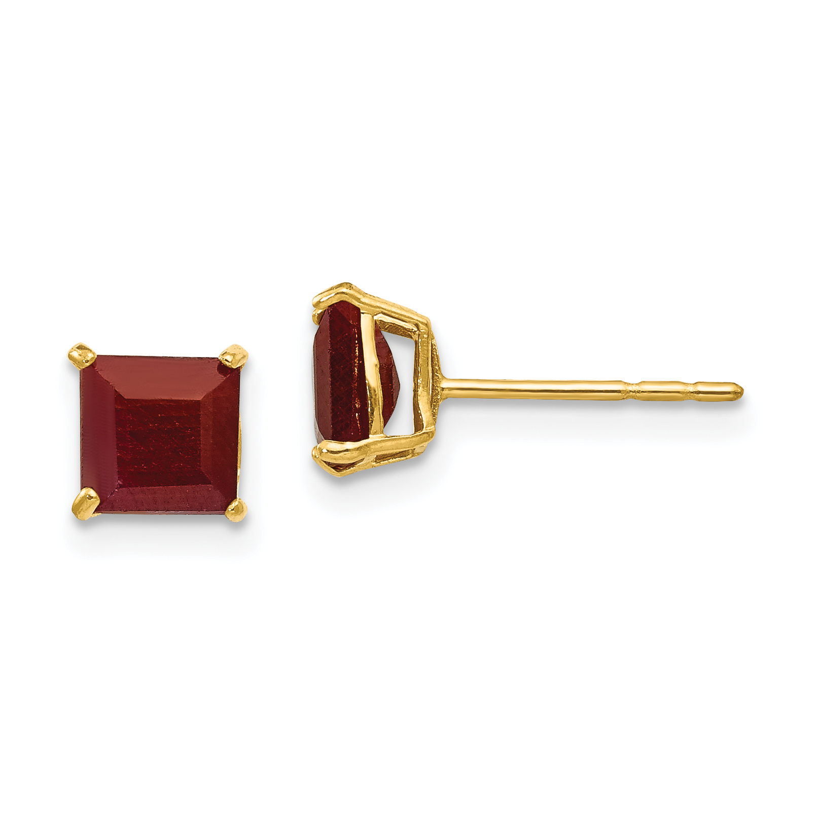 14k Madi K Ruby 5mm Square Post Earrings (SE2297)