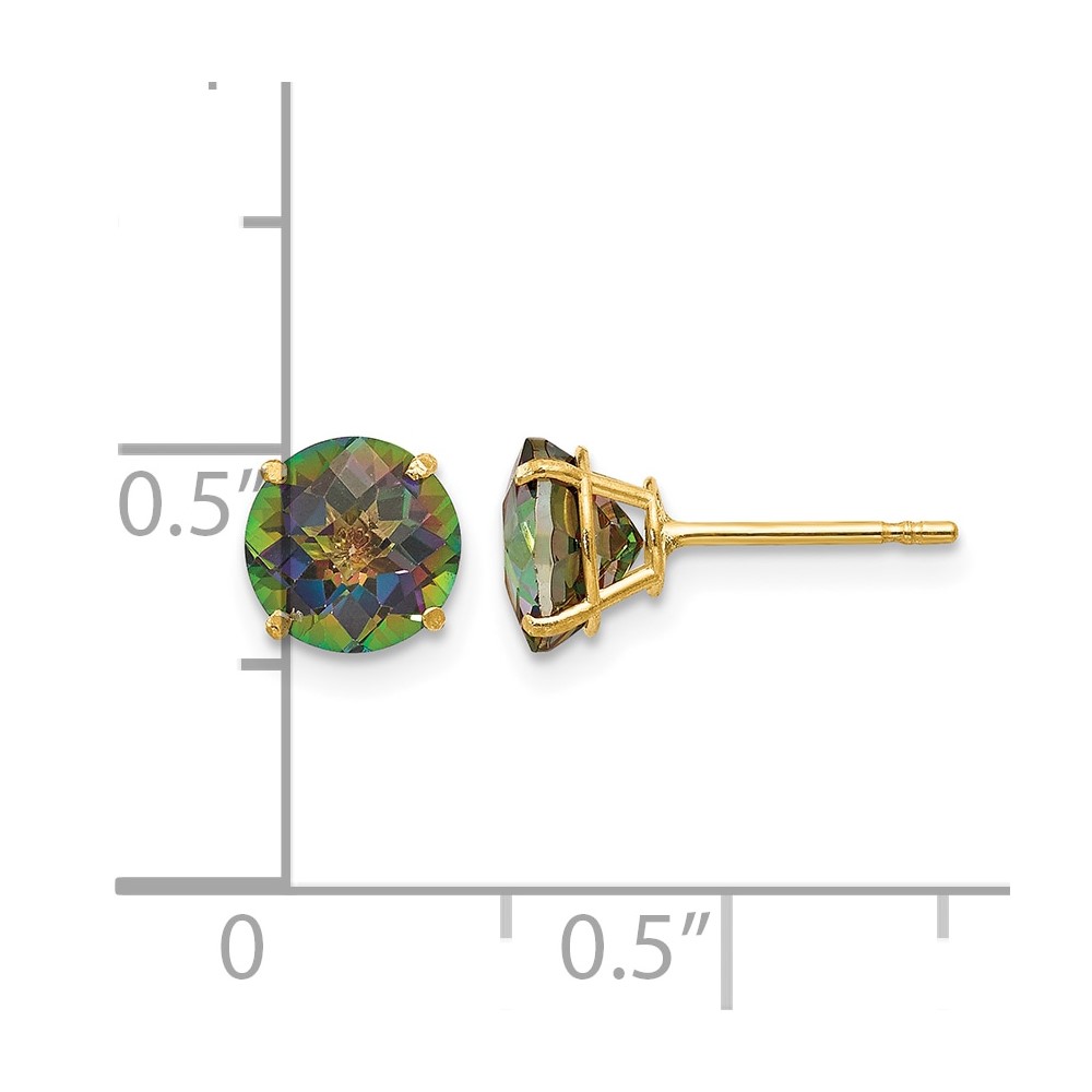 14k Madi K Round Mystic Topaz 6mm Post Earrings (SE2298)