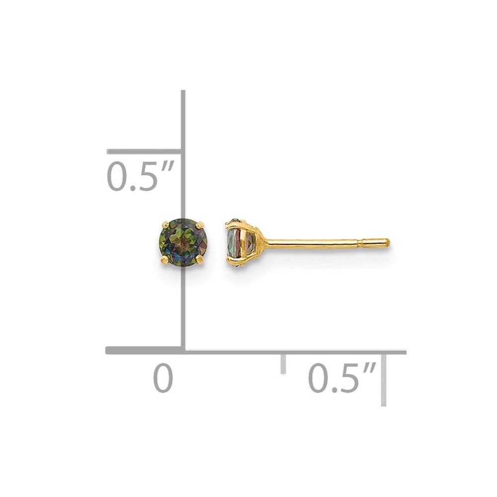 14k Madi K Round Mystic Topaz 3mm Post Earrings (SE2299)