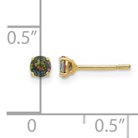 14K Yellow Gold Madi K 3mm Round Mystic Topaz Post Earrings view 4