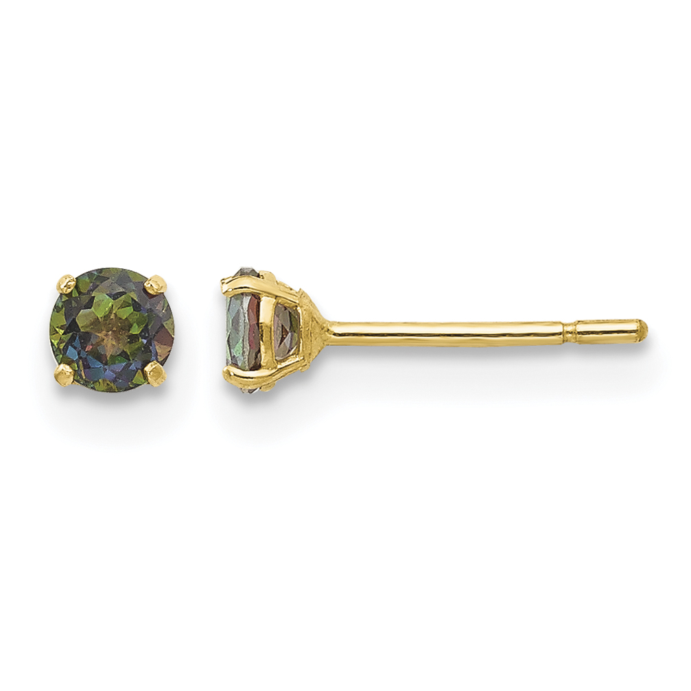 14k Madi K Round Mystic Topaz 3mm Post Earrings (SE2299)