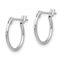 14K White Gold Madi K 1x 9mm Hoop Earrings view 2
