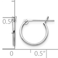14K White Gold Madi K 1x 9mm Hoop Earrings view 4