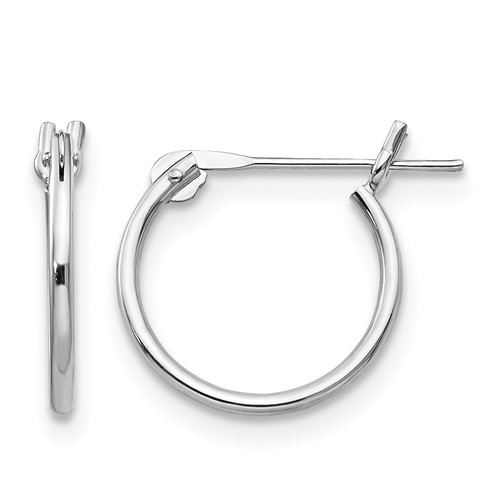 14K White Gold Madi K 1x 9mm Hoop Earrings