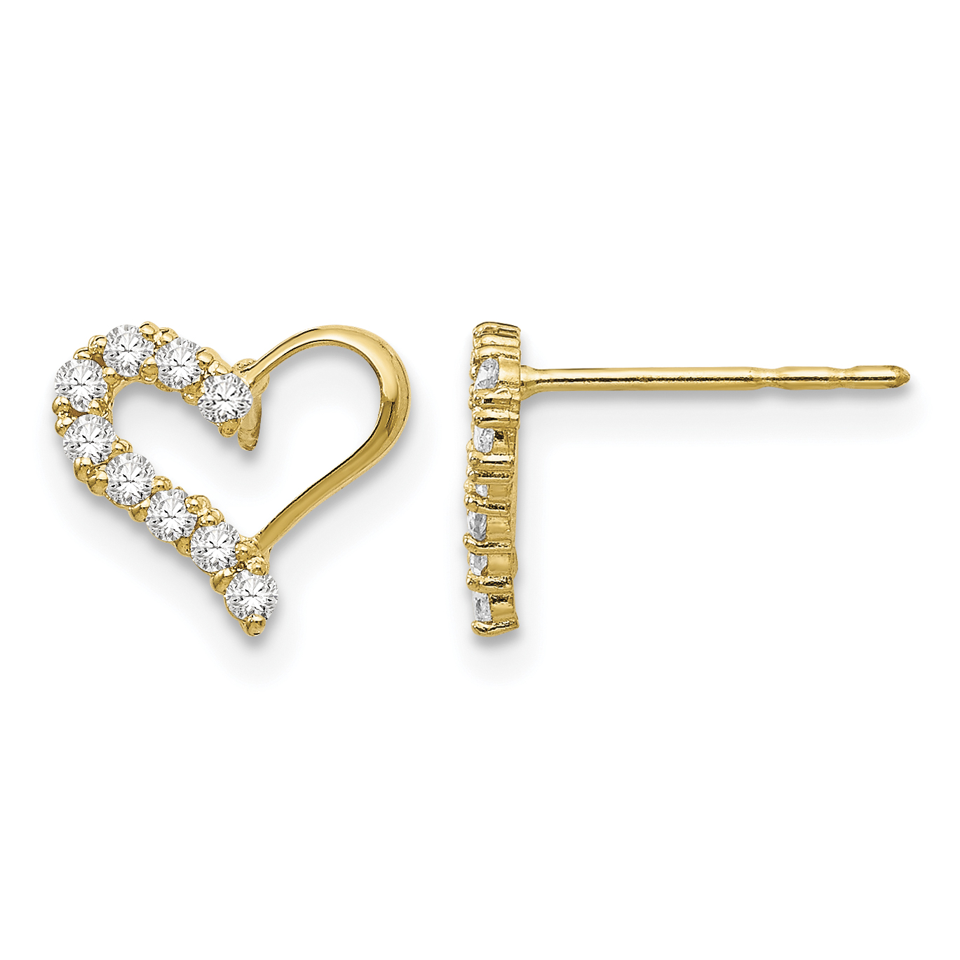 14k Madi K CZ Heart Post Earrings (SE2313)