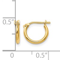 14K Yellow Gold Madi K 1.25x 8mm Half Hoop Earrings view 4
