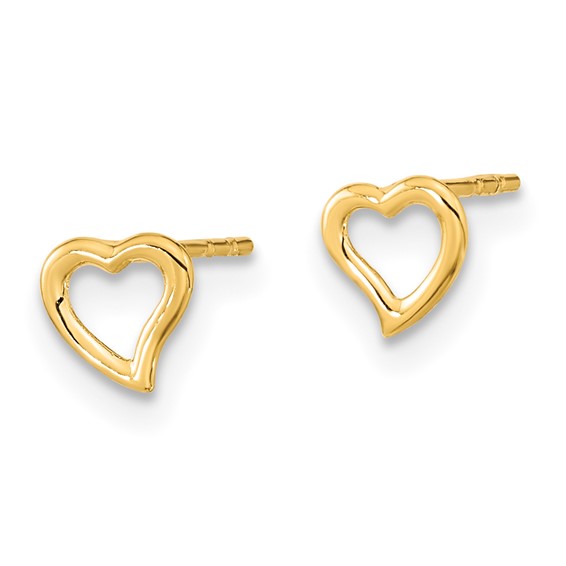 14k Madi K 5.00mm Heart Childrens Post Earrings