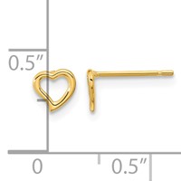 14K Yellow Gold Madi K 5.00mm Heart Post Earrings view 3
