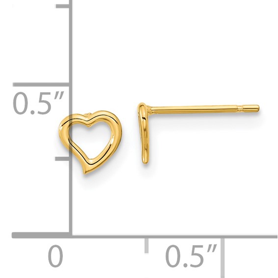 14k Madi K 5.00mm Heart Childrens Post Earrings