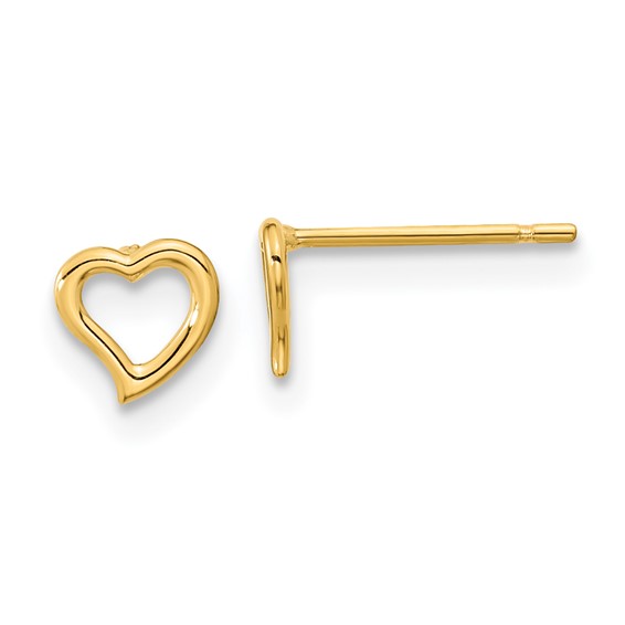 14k Madi K 5.00mm Heart Childrens Post Earrings