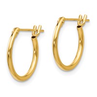 14K Yellow Gold Madi K 1.25x 12mm Half Hoop Earrings view 2