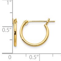 14K Yellow Gold Madi K 1.25x 12mm Half Hoop Earrings view 4