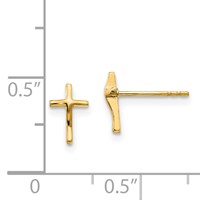 14K Yellow Gold Madi K Polished Cross Post Earrings view 4