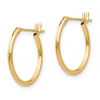 14K Yellow Gold Madi K 1.25x 15mm Hoop Earrings view 2