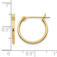 14K Yellow Gold Madi K 1.25x 15mm Hoop Earrings view 4