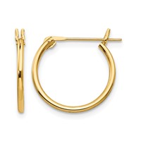 14K Yellow Gold Madi K 1.25x 15mm Hoop Earrings view 1