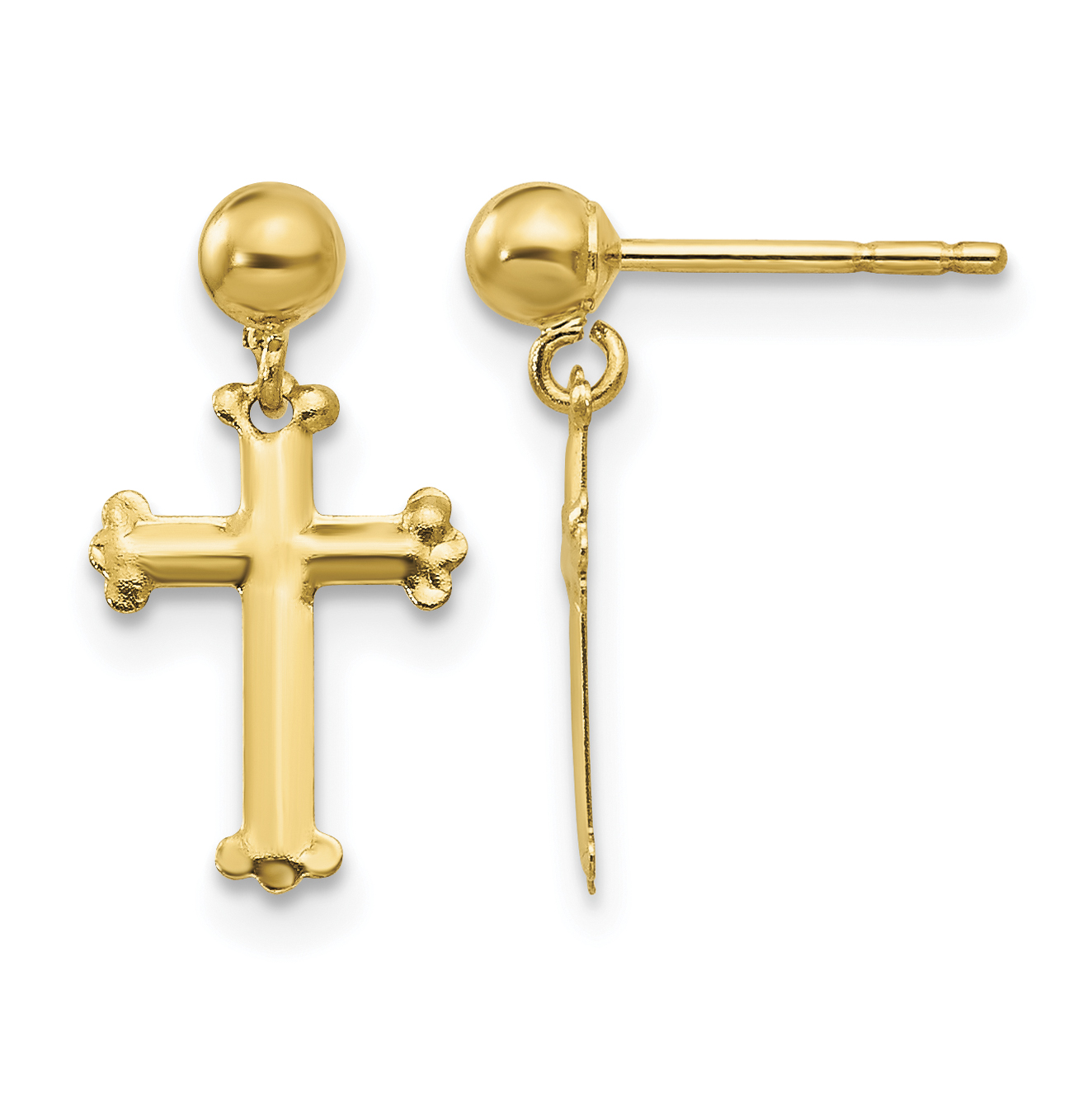 14k Madi K Cross Dangle Post Earrings (SE2348)