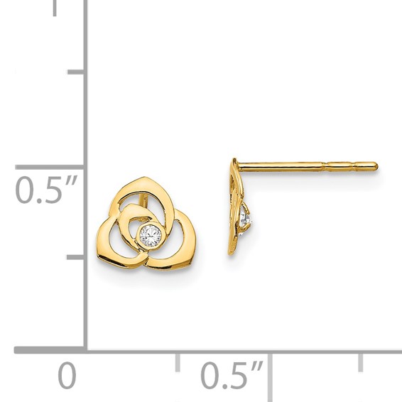 14k Madi K CZ Flower Post Earrings