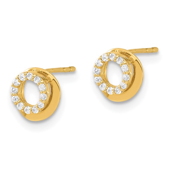 14ky Madi K Childrens CZ Circle Post Earrings